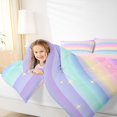 thumbnail image 5 of Manfei Watercolor Rainbow King Bedding, Dreamy Lines Abstract King Bed in a Bag, Blue Purple, Pink Reversible, 7 Pieces, 5 of 6