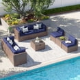 thumbnail image 4 of Clouddwell 10 Piece Patio Furniture Set Wicker Rattan Patio Conversation Set Outdoor Sectional Sofa Set with Coffee Table and Blue Cushions(Waterproof Cover Included), 4 of 6