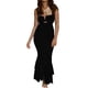 thumbnail image 2 of Vestido Amoldeado Al Cuerpo Vestido ajustado para mujer Ahueca hacia fuera el vestido largo de verano Traje de vacaciones (Negro S) Cgtredaw Para estrenar, 2 of 6