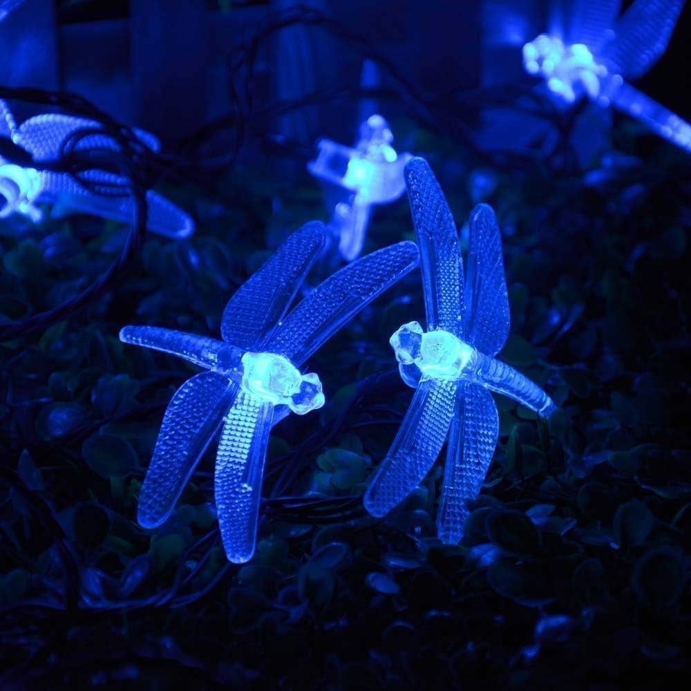 Outdoor Garden Solar String Lights, 7m 50LED Solar Garden Dragonfly String Lights Dragonfly String Light Waterproof for Yard