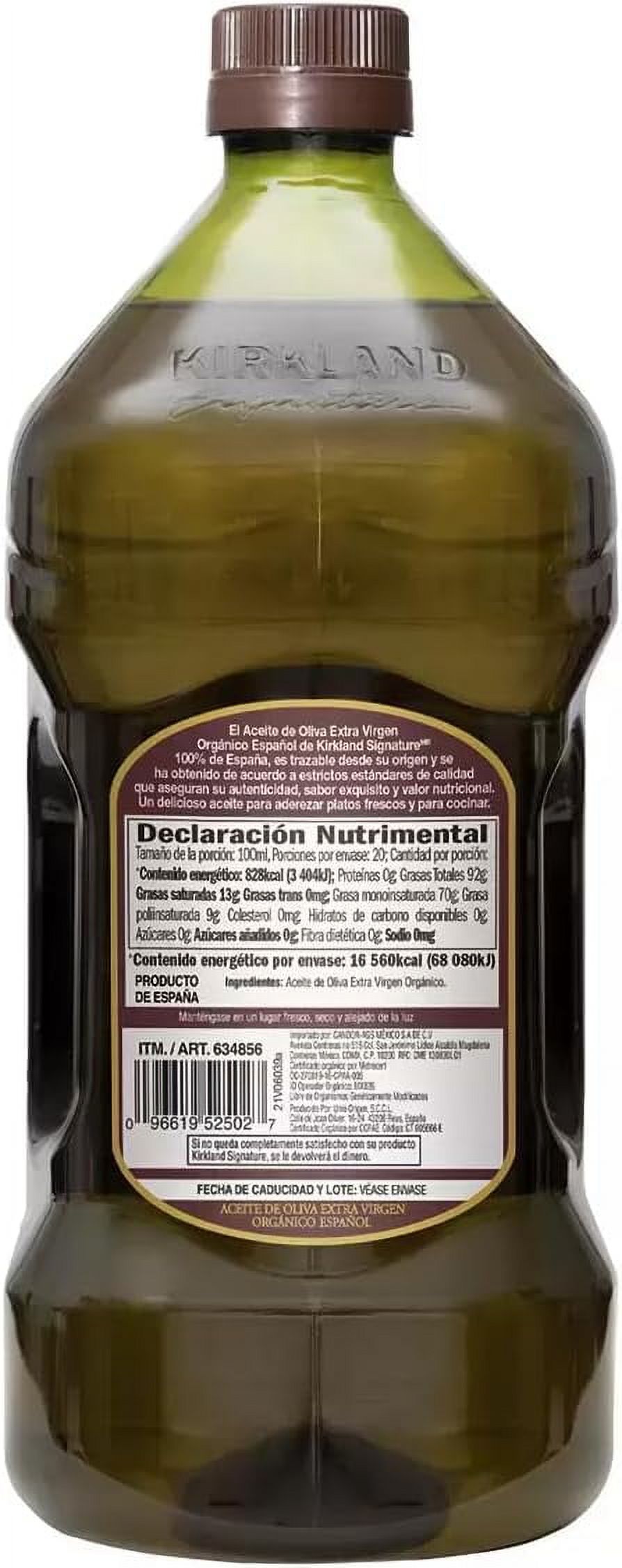 Kirkland Signature Organic Cold Pressed Extra Virgin Olive Oil - 2 L