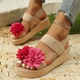 thumbnail image 2 of Mostsola Sandals for Women Casual Open Toe Flower Wedges Heels Summer Dressy Slip on Beach Shoes, 2 of 8
