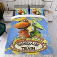 thumbnail image 4 of Dinosaur Train-themed Bed Sheet Set Three Piece Set Comfortable And Skin Friendly Unique Design Home Decor Gifts For Family Friends fans36x75Inches（90cm*190cm）, 4 of 6