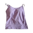 thumbnail image 1 of PEASKJP Débardeurs Basiques pour Femmes, Bas Bandé, Coupe Ample, Violet Taille Unique, 1 of 2