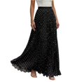 thumbnail image 3 of Summer Skirts for Women Comfort Waist Polka Dots A Line Skirts Casual Beach Vacation Maxi Skirts, S, 3 of 4