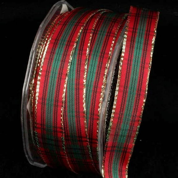 The Ribbon People Red and Black French Plaid Wired Craft Ribbon 0.5" x 54 Yards