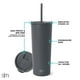 thumbnail image 2 of Vaso aislante moderno, sencillo, con tapa y pajita, 500 ml, 2 of 6