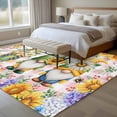 thumbnail image 4 of Sunflowers Area Rugs 8'x10', Washable Small Throw Rugs for Living Room Patio, Spring Gnomes Hydrangea Daisy Flowers Pink Plaid Indoor Outdoor Rug Non-Slip Low Pile Carpet Runner Reversible Floor Mats, 4 of 8