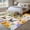 Yellow Light Purple Light Pink, variant on Area Rug for Living Room, Sunflowers Non-Slip Indoor Large Carpet for Bedroom/Dining Room, Spring Gnomes Hydrangea Daisy Flowers Pink Plaid Washable Low-Profile Rectangle Floor Runner Rugs - 5 x 8 Ft