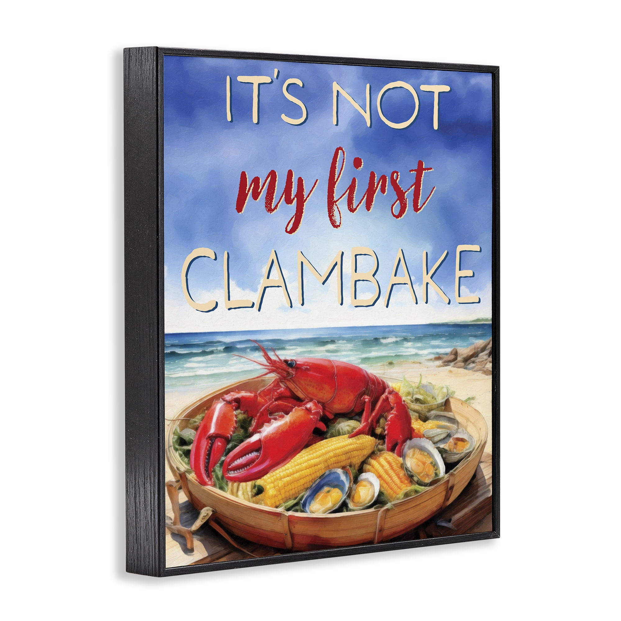 Stupell Industries Not My First Clambake Black Framed Giclee Art, design by Grotto Studios