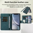 thumbnail image 3 of Wallet Case for iPhone X/XS Flip Case, Vintage PU Leather Zipper Pocket Kickstand Protective Shoulder Strap Lanyard Rugged Phone Cover with Card Holder for iPhone X/XS, Green, 3 of 6
