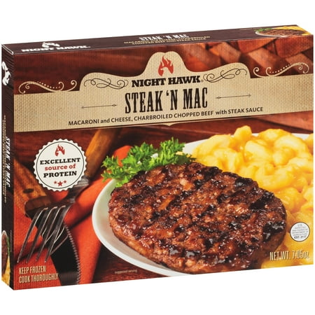 Night Hawk Steak 'N Mac Meal 7.05 oz. Box Frozen Meal Full Single Serve Contains: Milk, Soy, & Wheat