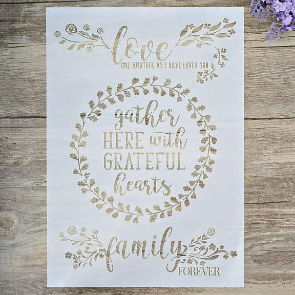DIY Decorative Love Family Stencil Template for Painting on Walls Furniture Crafts (A4 Size)