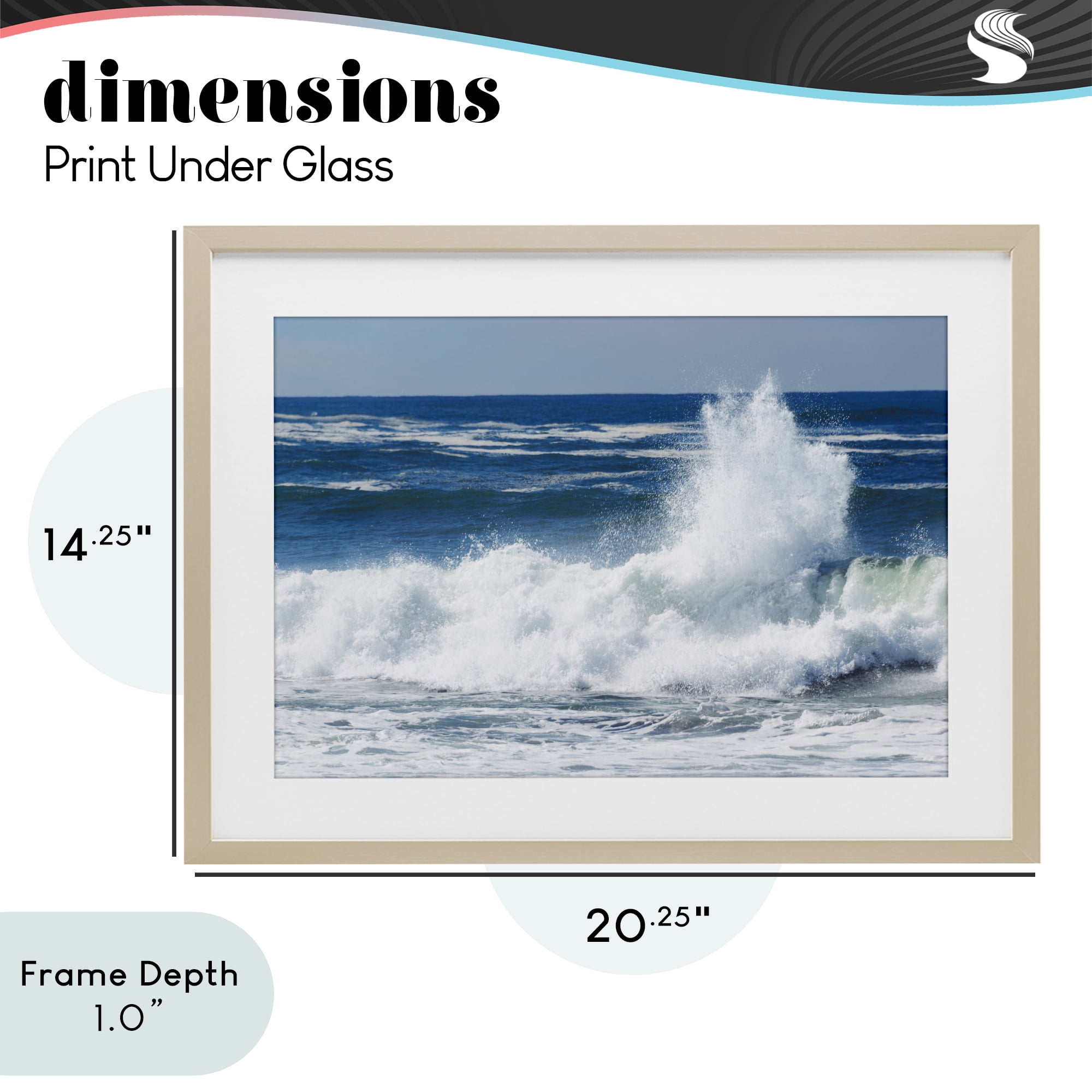 Stupell Industries Crashing Waves Splash Birch Framed Print Under Glass, design by JLM Photographs