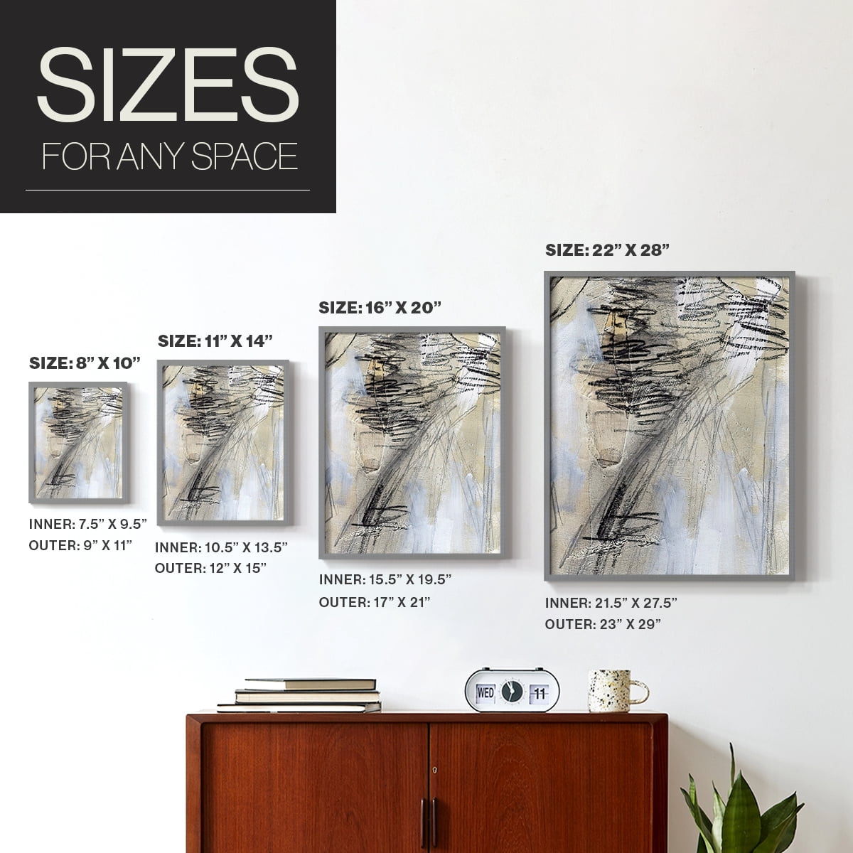 Masked Notes V Framed Print in Gray Solid Wood Framed Print No Nail Hanging