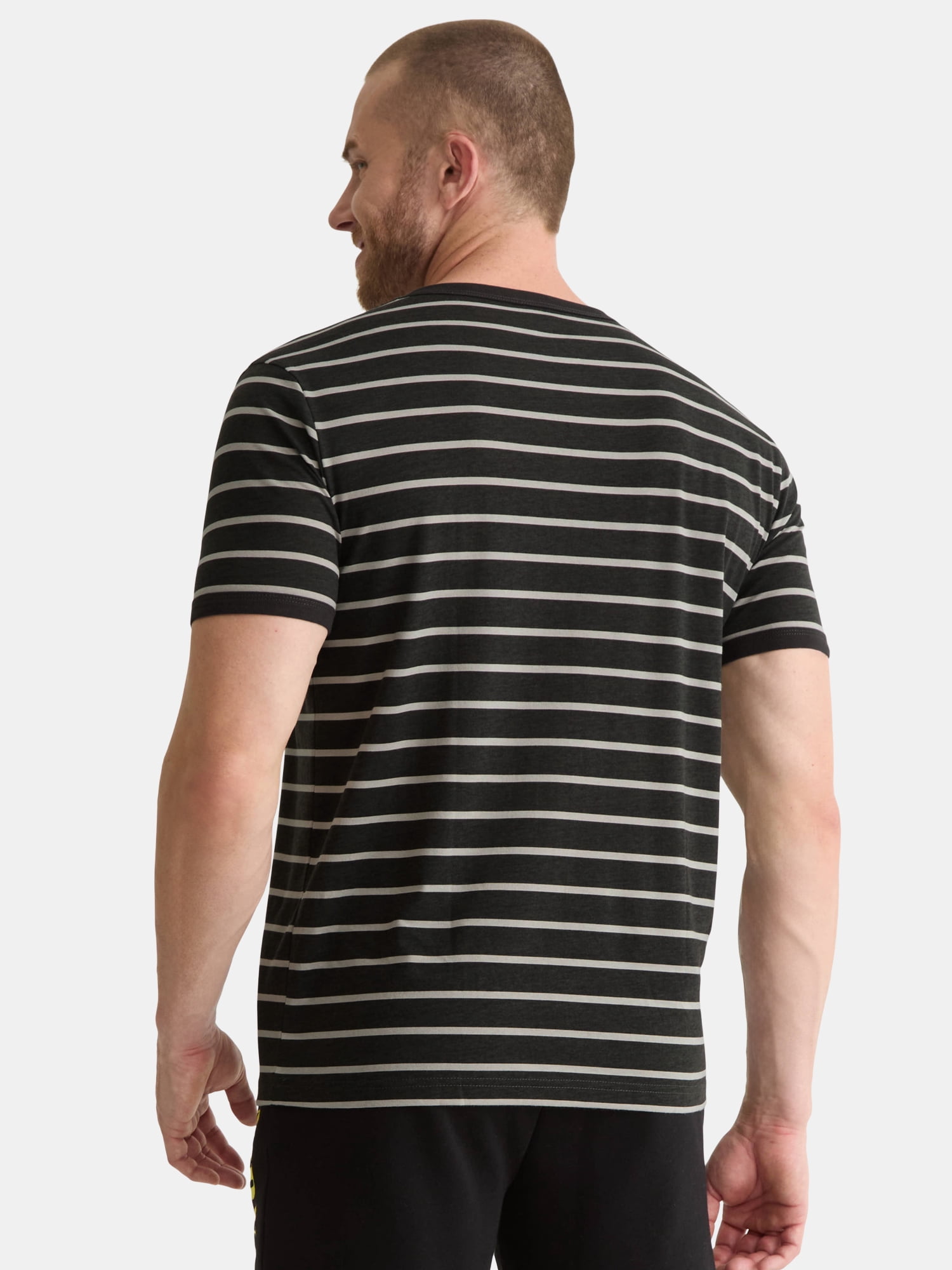 Nirvana Men's & Big Men's Smiley Striped Graphic Tee, Sizes S-3XL