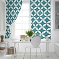 thumbnail image 5 of Abstract Geometric Blackout Curtains for Bedroom, Vintage Rhombus Circle Texture Green Thermal Insulated Kitchen Drapes with Grommets, Light Blocking Window Treatment, 2 Panels 52" x 90", 5 of 7