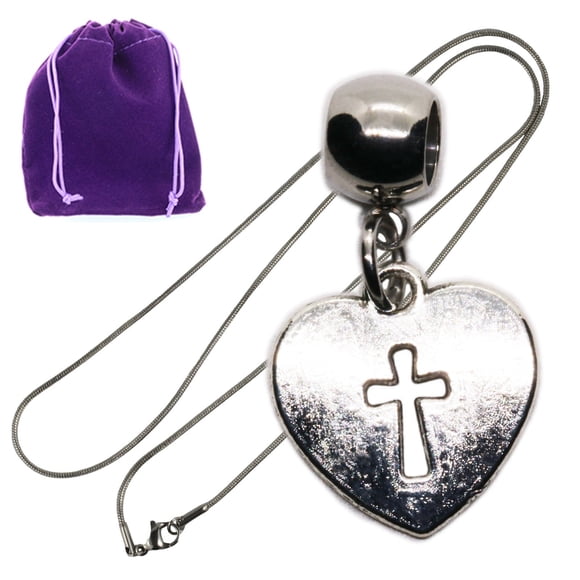 Elegant Cross on Heart Necklace - Cross Necklace for Women and Men, Perfect Gift for Devotional Jewelry Lovers, Unisex Cross Necklace for All Occasions, Stylish Religious Pendant