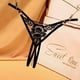 thumbnail image 3 of Tanga de mujer con accesorios de diamantes de estilo negro, lencería sexy con abertura y bordado transparente con cuentas, 3 of 6