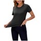 thumbnail image 1 of Blusas de Manga Corta para las Mujeres Primavera Verano Cuello Redondo Ejercicio de Yoga Color Sólido Camiseta, 1 of 7