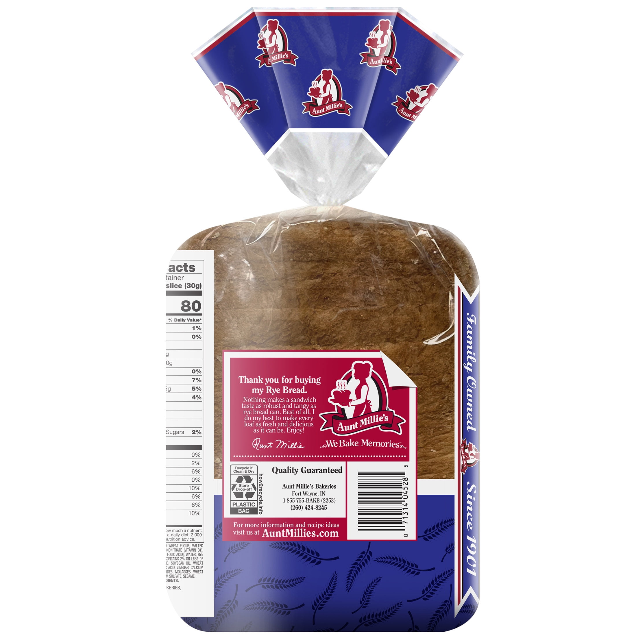 Aunt Millie's Seedless Rye Bread, 16 oz.