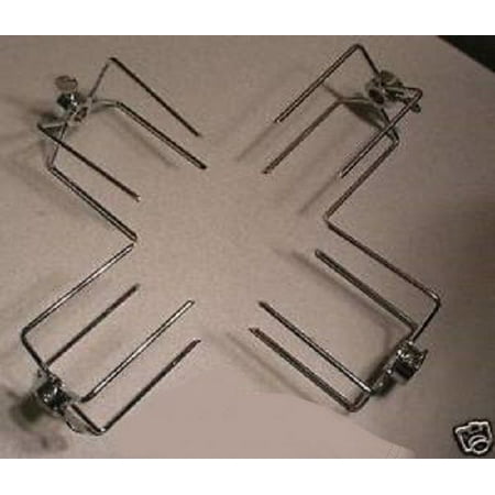 Gas or Charcoal Grill Rotisserie (4) Four Prong Meat Spit Forks 2-1/4