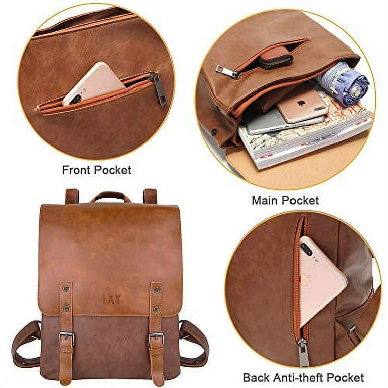 Vegan Backpack for Women Vegan Laptop Backpack Faux Leather 