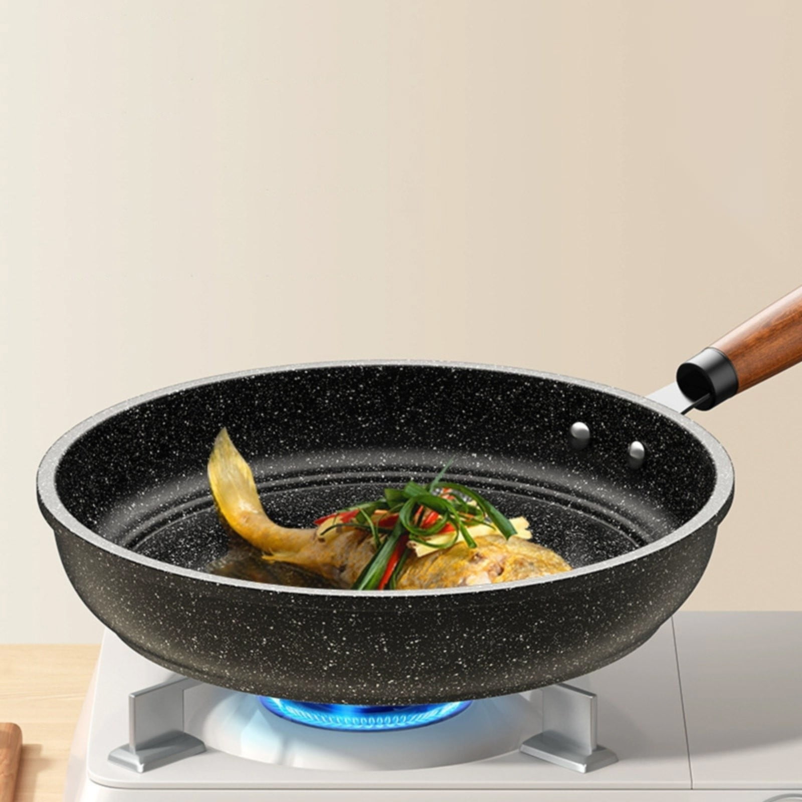 Non Stick Pan with Cold Handle,Kitchen Frying Pan,for Cooking Food Using A Non Stick Pot with A Cool Handle for Safe Grip,Hecnuo