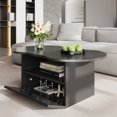 thumbnail image 3 of BIGWOO Table Basse Table à Thé avec Tiroirs et Compartiments de Rangement, 39.5”x23.5”x15” Noir, 3 of 8