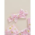 thumbnail image 4 of Suealasg Baby Girl 2Pcs Summer Clothes Long Sleeve Floral Embroidery Shirred Romper Dress +Headband Set 3 6 12 18 Months Infant Girls Birthday Photoshoot Outfits, 4 of 7