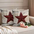 thumbnail image 2 of Texas Star Vintage Outdoor Waterproof Pillow Covers, Red Retro Berry Wooden Decorative Square Throw Pillowcase Sofa Cushion Sham for Patio/Couch/Chair, 16"x16" 2 Pack, 2 of 8