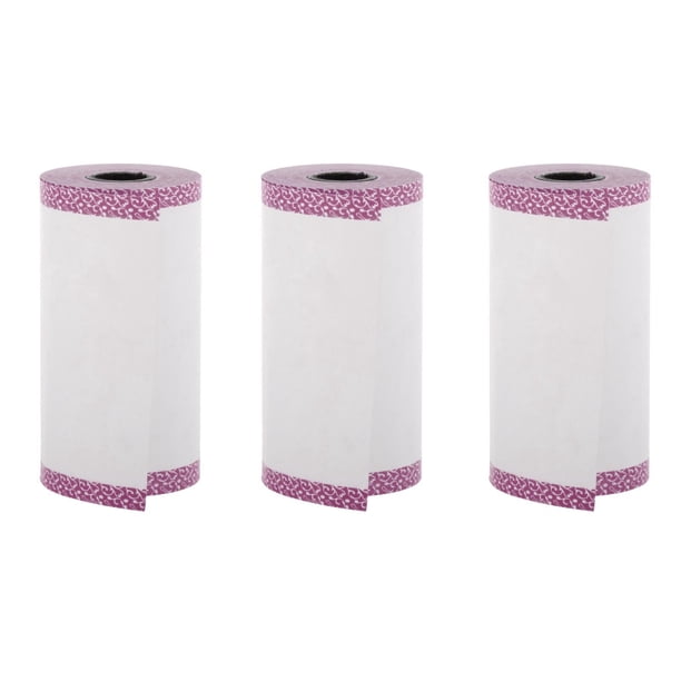 Papel térmico de 57x30mm para impresora, no adhesivo, portátil, 3 de papel para impresora de , impresora instantánea - Púrpura CUTICAT rollos de papel térmico de borde de color