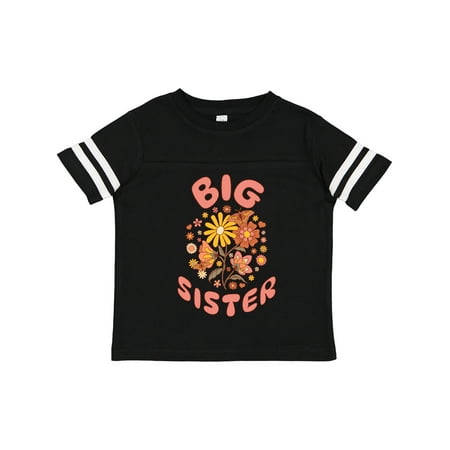 

Inktastic Big Sister Retro Vintage Flowers Gift Toddler Toddler Girl T-Shirt