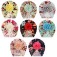 thumbnail image 2 of Dalrosia 8PCS Baby Girls Hair Flower Turban Hat, Top Bowknot Head Wrap Beanie India Caps for Infant Toddlers, 2 of 2