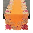 thumbnail image 3 of Fennco Styles Embroidered Sequin Autumn Leaves Table Runner 16" W X 70" L - Terracotta Harvest Foliage Table Cover for Thanksgiving, Holiday, Banquets, Special Occasion, 3 of 5