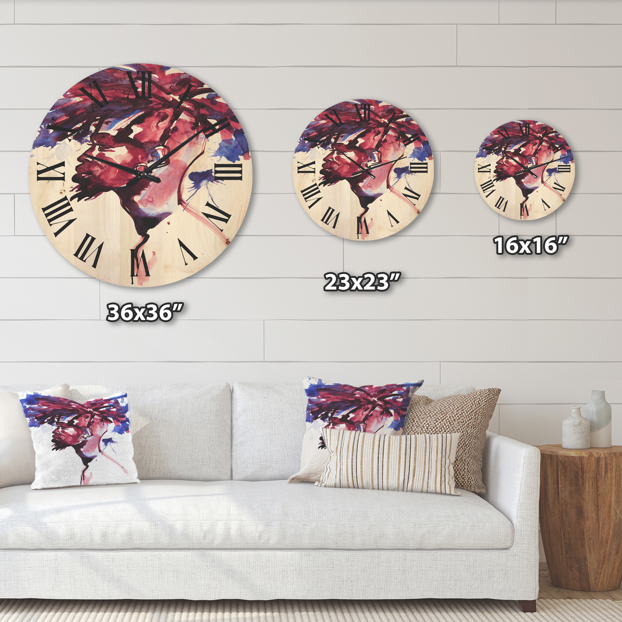 Designart 'Fashion Portrait of Handsome African Man' Modern Wood Wall Clock