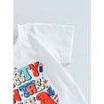 thumbnail image 6 of Bagilaanoe Baby Boy 4th of July Outfits 0-3T Infant Independence Day Clothes 2PCS Toddler Summer Short Sleeve Letter Print T-Shirts Tops Star Stripe Shorts Set, 6 of 8