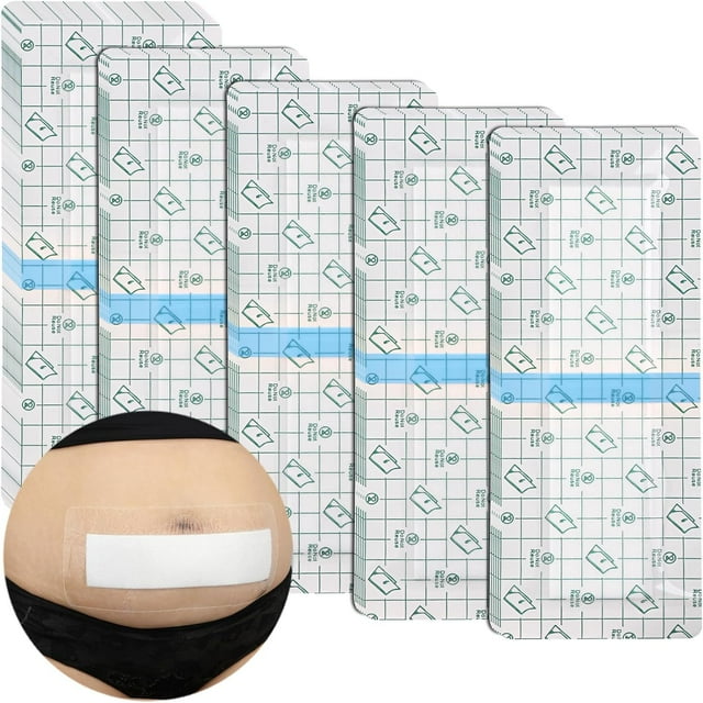 EcoNesxp New Trend Fashion Hysterectomy 4x10 Inch Adhesive Abdominal Incision Dressing Abdominal Plastic Surgery Protection Caesarean Section Waterproof Bandage