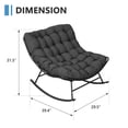 thumbnail image 6 of Outdoor/Indoor Patio Rocking Chair, Egg-shaped Outdoor Lounge Chair, Indoor Papasan Chair with Cushion and Metal frame for Living Room, Porch, Garden, Grey, 6 of 7