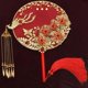 thumbnail image 5 of Abanico redondo estilo antiguo para novia, Xiuhe, ceremonia de boda, abanico chino Xiuhe, abanico chino Hanfu con flores, 5 of 5