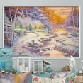 thumbnail image 1 of Designart Cottage sur Rivière dans la Forêt pendant Noël Cadre Flottant Traditionnel Art Mural, 1 of 4