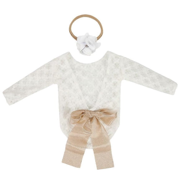 1 Set Newborn Photography Props Baby Girl Costume Baby Girl Rompers Headband