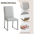 thumbnail image 5 of StnTalk Dining Chairs Set of 2, Kight Gray Faux Leather Kitchen Chairs with Thick Padded Seat, Armless Side Chairs with Metal Legs for Apartment & Small Dining Spaces, 5 of 7