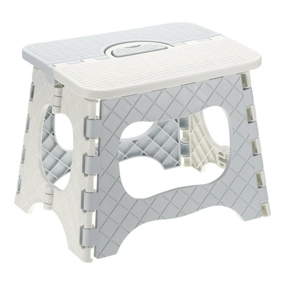 Uxcell Taburete Plegable de 8" para Adultos Capacidad de 165 lbs Taburete Antideslizante con Mango Taburetes Colapsables Grises