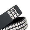thumbnail image 5 of Louatui Black Studded Belt Punk Rock Rivet Belt Grommet Threads Belt with Bright Metal Pyramid for Women Men, 5 of 7