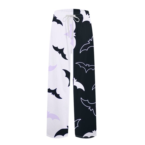 Domuza Mens Halloween Pajama Pants Casual Drawstring Elastic Waist Novelty Horror Graphics Pjs Trousers Relaxed Fit Cute Wide Leg Lounge Sleep Pants 2XL
