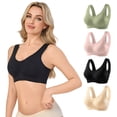 thumbnail image 5 of Mgmyaa Women's Sport Bra Removable Cup Without Underwire Seamless Wirefree Yoga with Fixed Cup Regular Fit Hook & Eye Closure Standard Straps Soft Solid Color Bra for Daily, 5 of 7