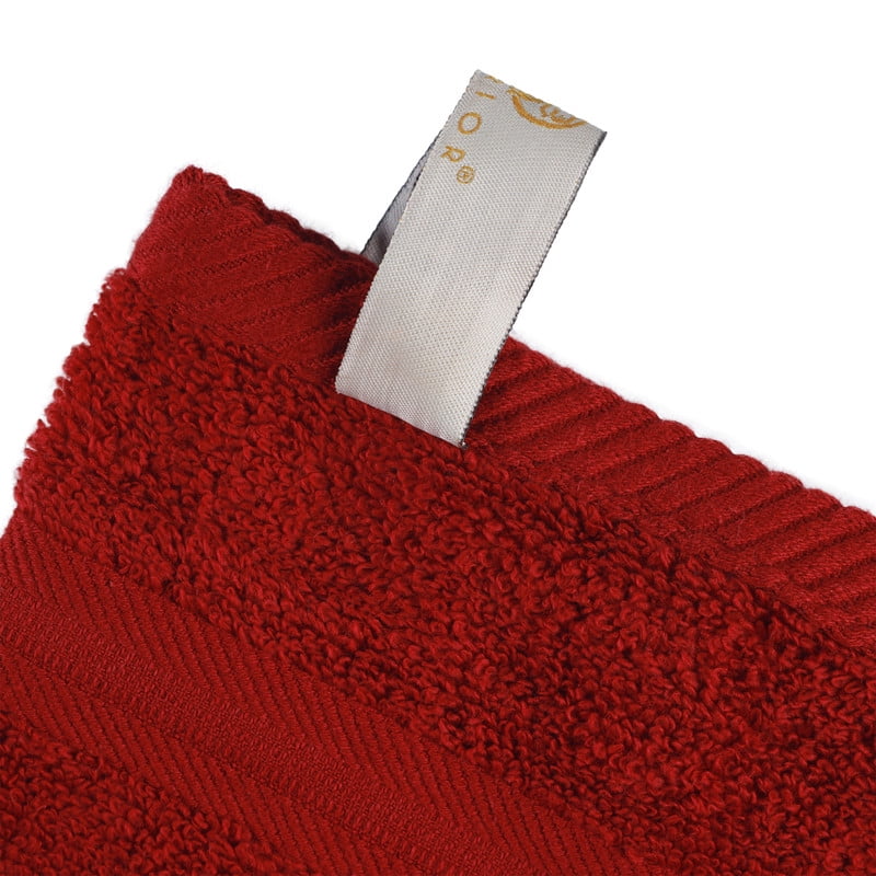 Superior Smart Dry 9-Piece Zero Twist Soft Cotton Towel Set, Quick Dry Fade Resistant, Crimson