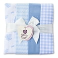 thumbnail image 2 of Parent's Choice Blue Sealife Cotton Flannel Receiving Blankets, 4 Pack, 2 of 4