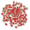 thumbnail image 4 of 100Pcs Fabric Roses with Leaves Mini Ribbon Bows Fabric Artificial Flower Applique for Crafting Sewing, 4 of 9
